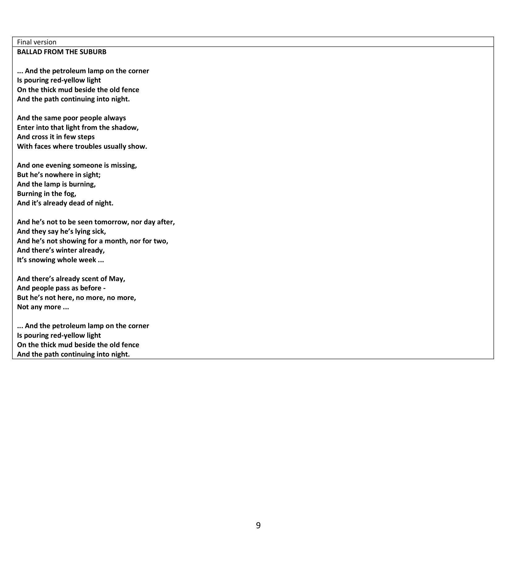 5 Croatian poems translated into English - 9